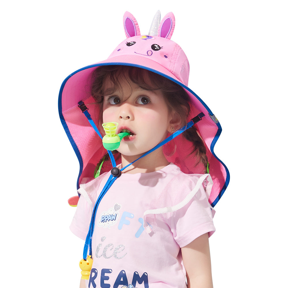 Lemonkid-Children's-Sun-Hat-with-3D-Design---Pink-Purple-Magic-Unicorn-(Small)-with-Extra-Wide-Brim-and-Whistle-1