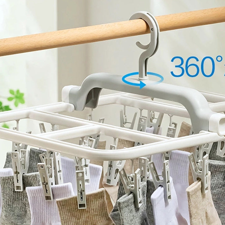 Lifease Multifunctional Folding Clothes Drying Rack with 32 Clips