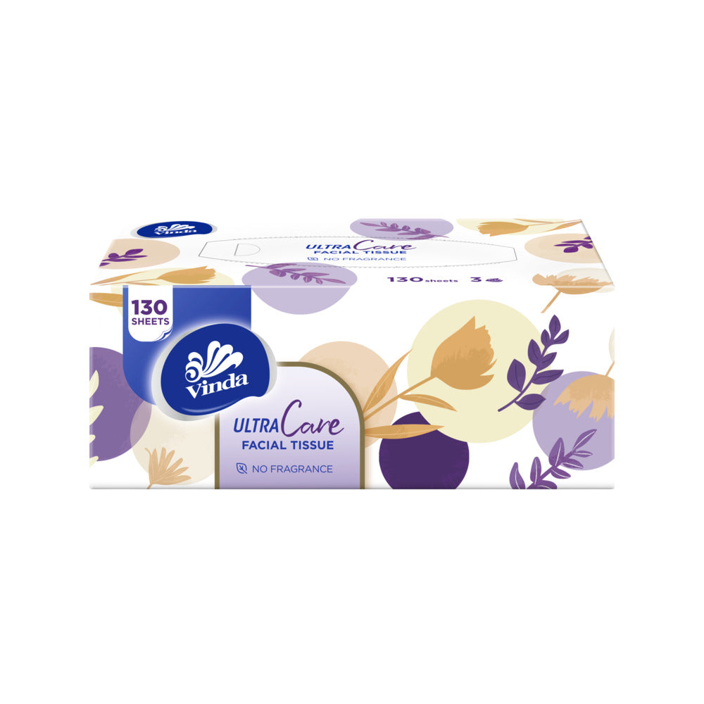 Vinda-Ultra-Care-Facial-Tissue,-3‑Ply,-Fragrance‑Free-–-130-Sheets-x-8-Boxes-1
