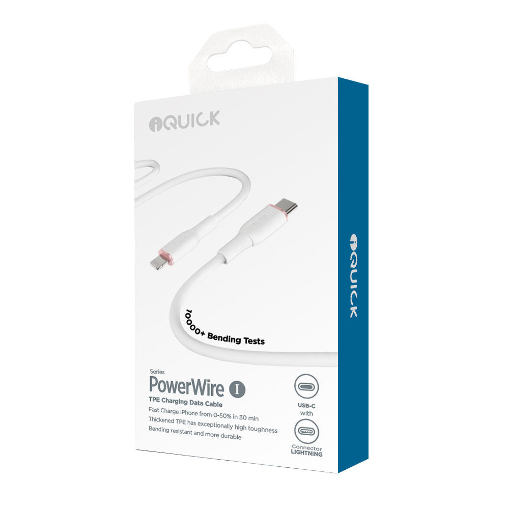 iQuick-Silicone-Charging-Data-Cable-Type-C-to-Lightning-2m---White-1