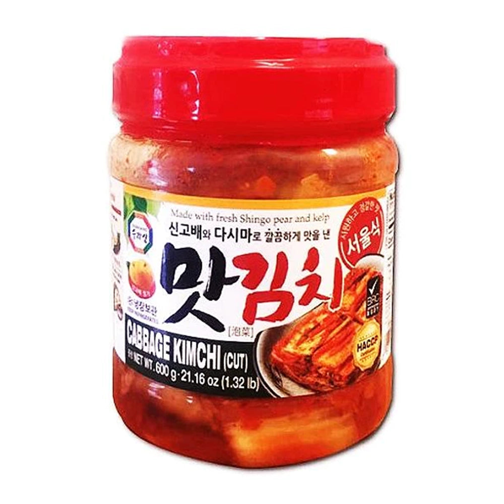 Surasang Cut Cabbage Kimchi 1.2 kg (Kimchi Chou) Family Pack – Double-Size Fermented Napa Kimchi with Shingo Pear & Kelp Seasoning