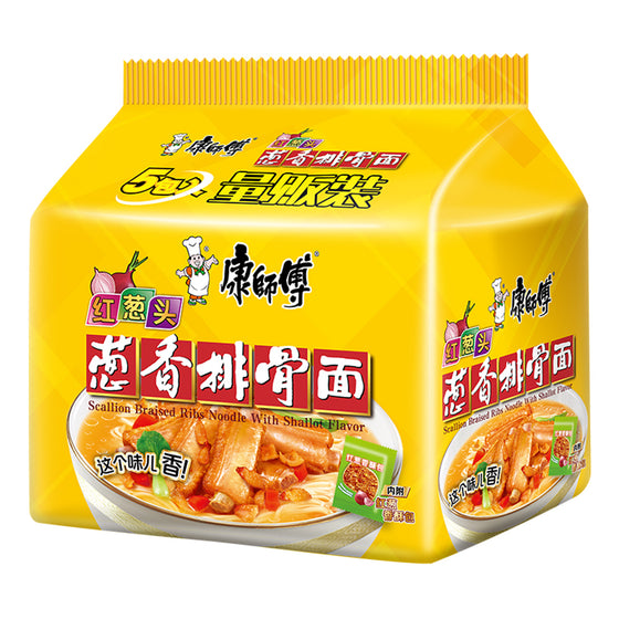 Mì Kang Shi Fu Sườn Hầm Hành Phi 104 g × 5 gói – hương hành phi, vị sườn đậm đà