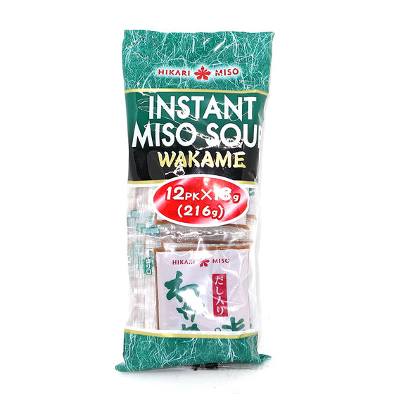 Súp Miso Wakame Hikari 216 g (12 gói x 18 g) – súp rong biển Nhật tiện lợi