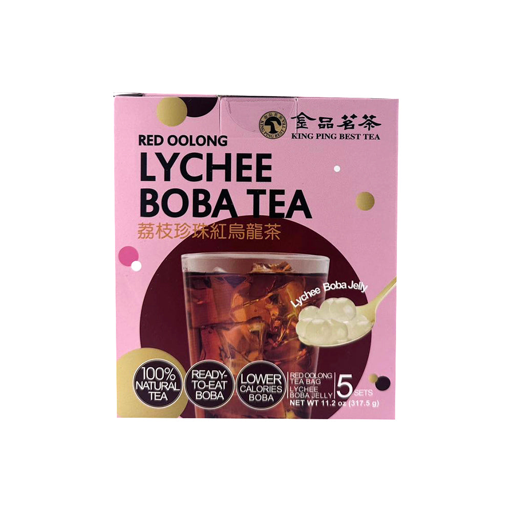 King-Ping-Best-Tea-Lychee-Red-Oolong-Boba-Milk-Tea---5-Packs,-317.5g-1