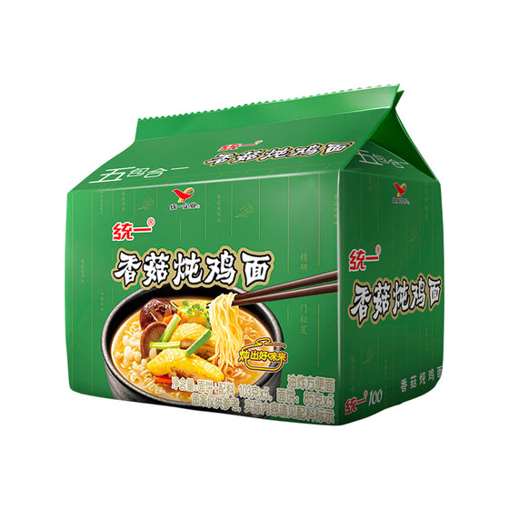 Mì Uni-President Gà Hầm Nấm 103 g × 5 gói – mì ăn liền gà nấm đậm đà