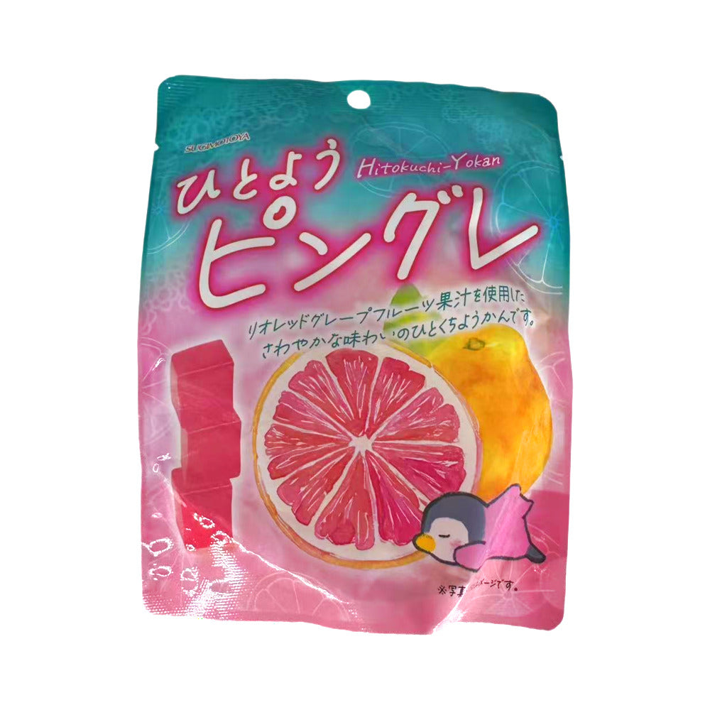 Sugimotoya-Hitokuchi-Yokan-Pink-Grapefruit-Flavour-–-80g-Bite-Size-Japanese-Bean-Jelly-1