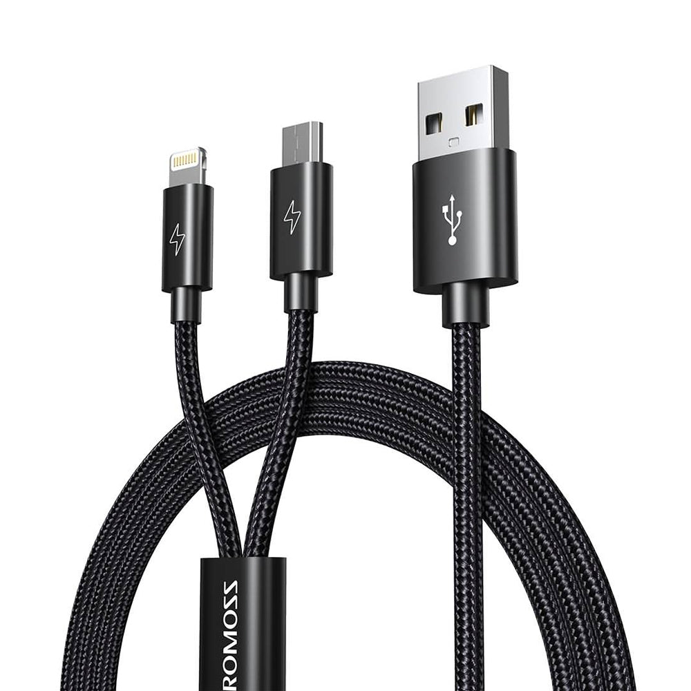 ROMOSS-2-in-1-Lightning-MicroUSB-Cable-1.5m-Black-1