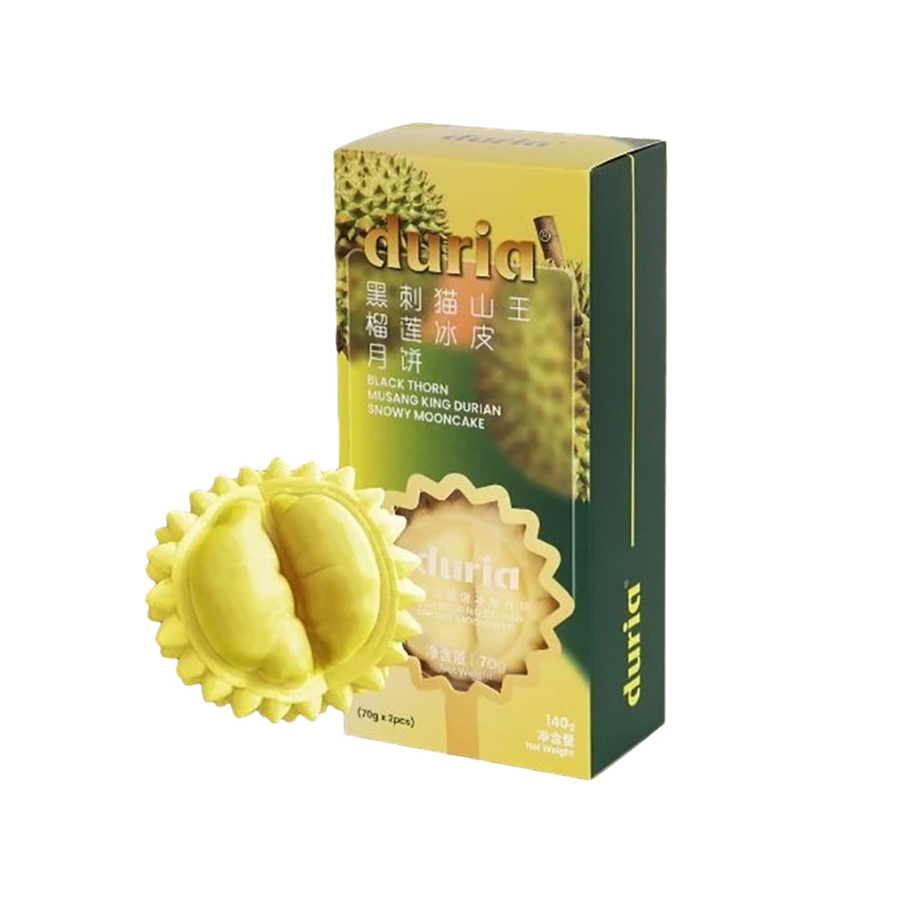 Duria-Black-Thorn-Musang-King-Durian-Snowy-Mooncake---2-Pieces,-140g-1