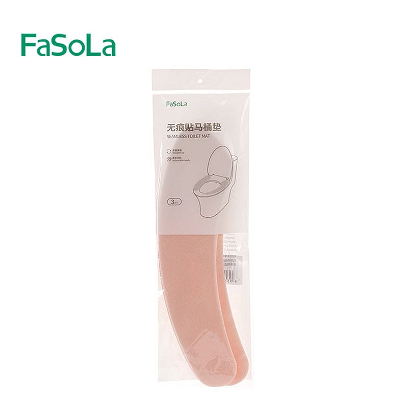 FaSoLa-Seamless-Toilet-Seat-Mats---Pink,-37*9cm,-3-Pairs-1