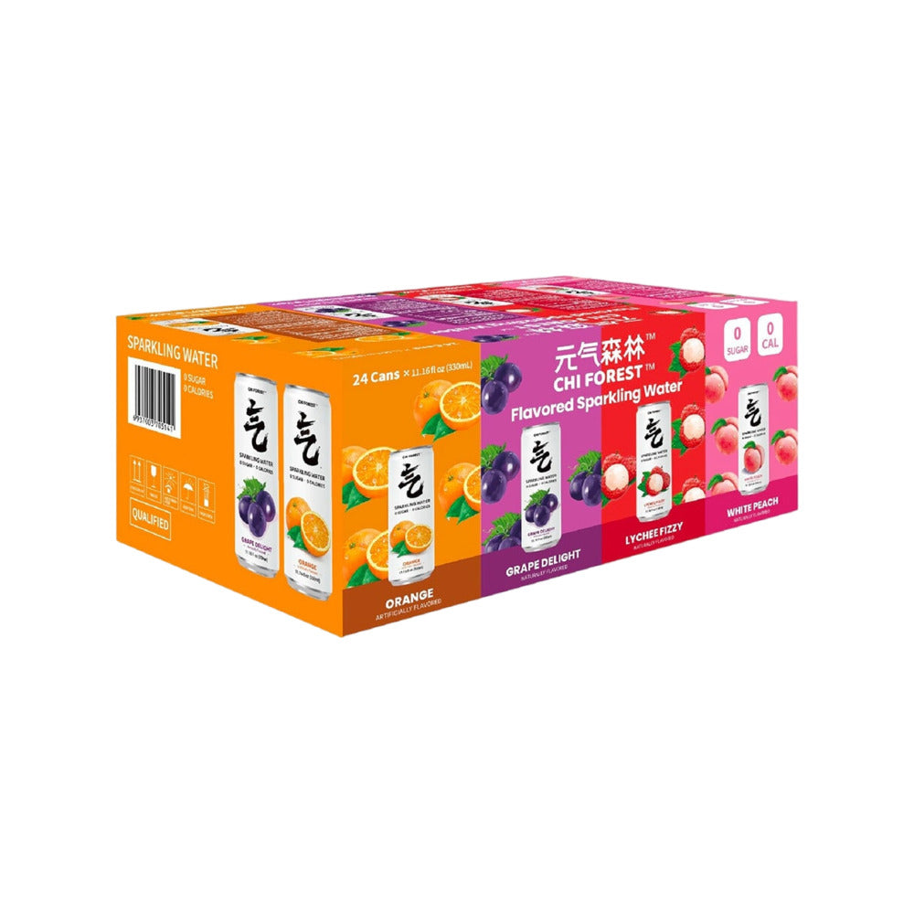 Genki-Forest-Flavored-Sparkling-Water-Variety-Pack-–-Grape,-Lychee,-White-Peach-&-Orange-(Zero-Sugar,-Zero-Calorie)-330ml-x-24-Cans-2