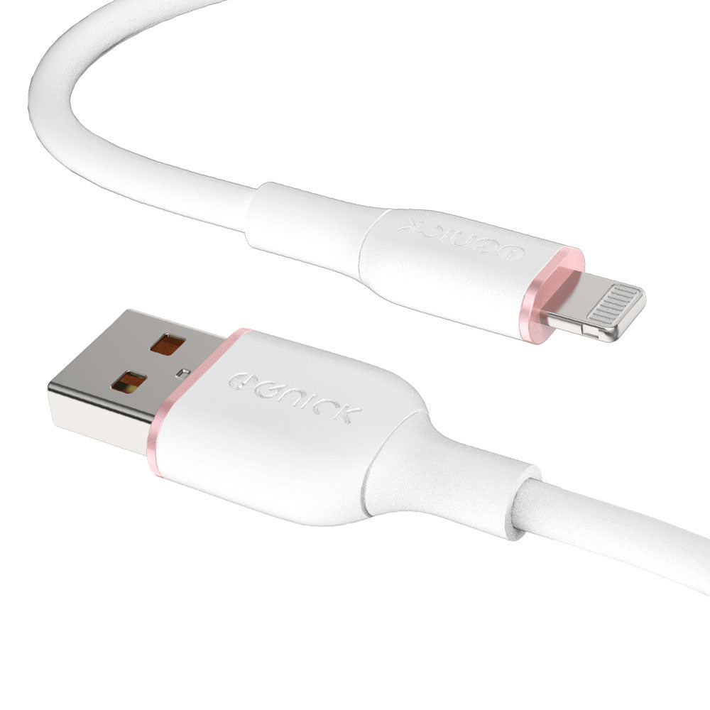 iQuick-Silicone-Charging-Data-Cable-USB-to-iP-2m-White-1