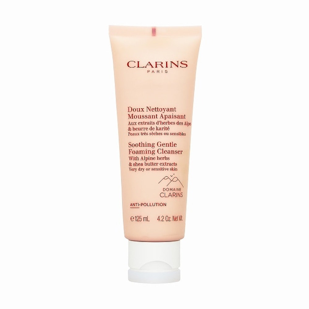 Clarins-Cottonseed-Skin-Soothing-Foaming-Cleanser,-Pink,-125ml-1