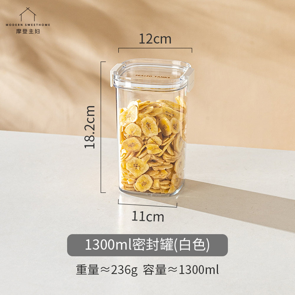 Modern-Sweethome-Airtight-Food-Storage-Container-(White)-–-1300ml---BPA-Free-Clear-Pantry-Organizer-1