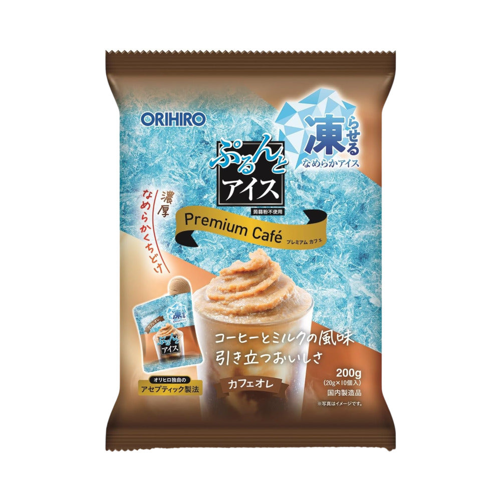 Orihiro-Konjac-Jelly-Ice-Premium-Café-au-Lait-200g-(10-x-20g)---Low-Calorie-Coffee-&-Milk-Konnyaku-Slushy-Snack-1