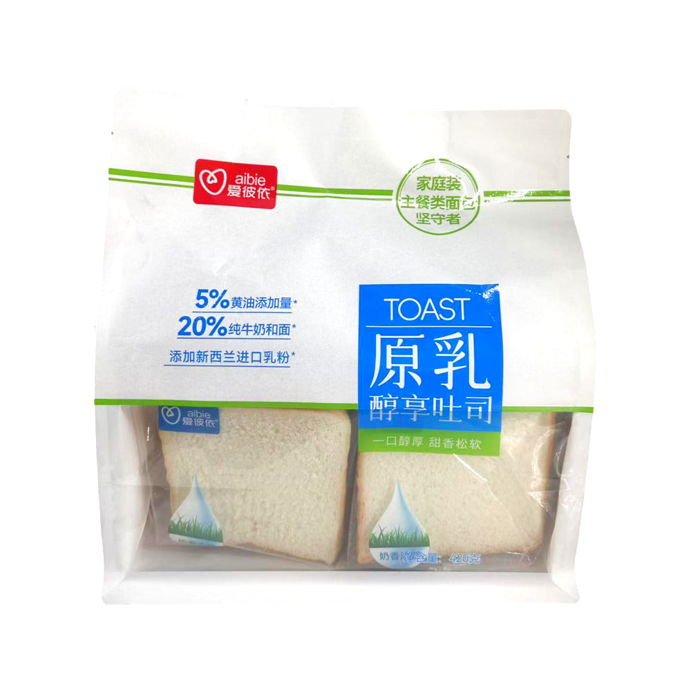 Aibie-Pure-Milk-Toast-Bread,-Original-–-420g---Soft-Sliced-Sandwich-Loaf-1