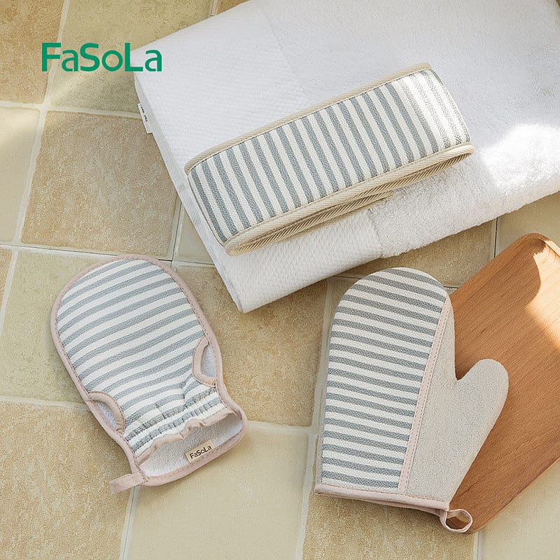 FaSoLa-Double-Sided-Bath-Glove---Pink,-13.5*22.5cm-1