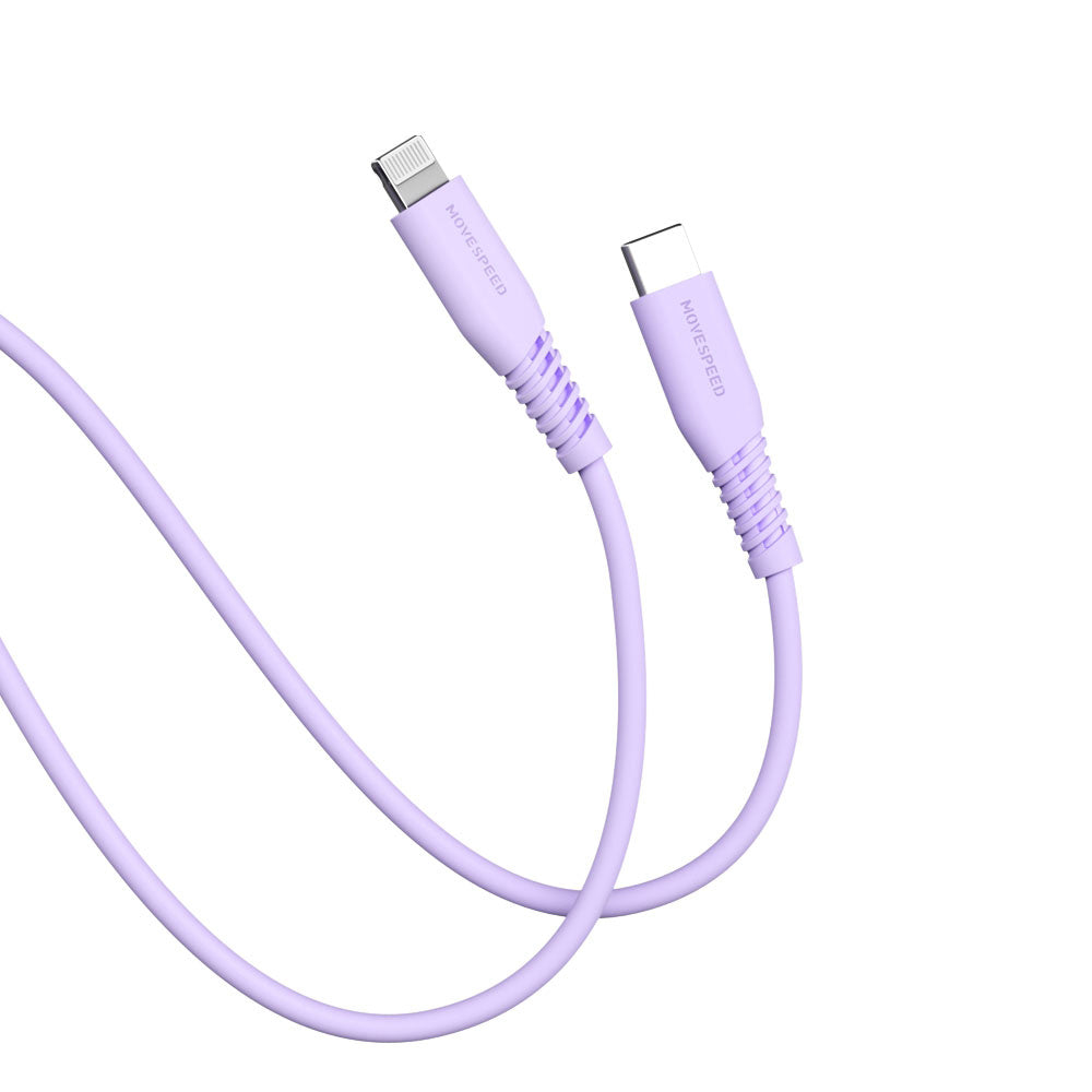 Movespeed-Type-C-to-Lightning-Silicone-Cable-1.2M---Purple-1