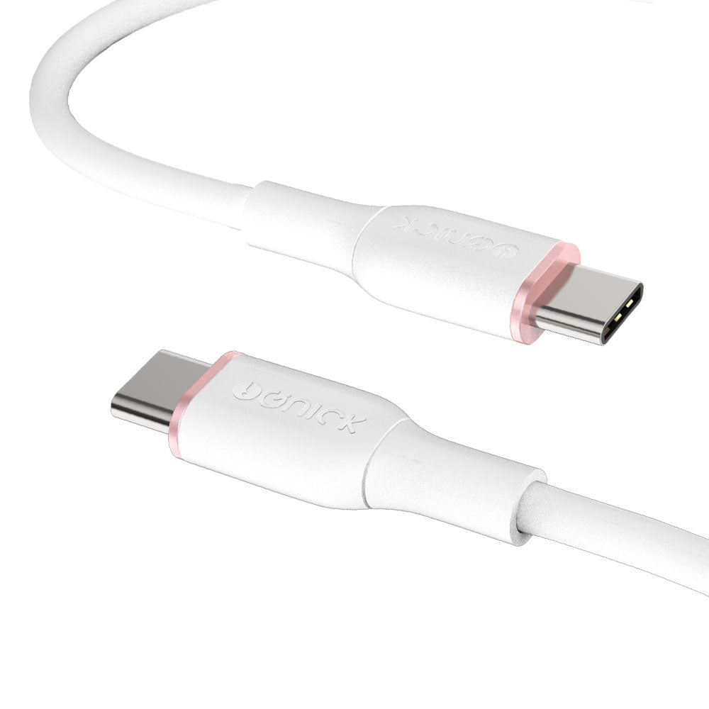 iQuick-Silicone-Charging-Data-Cable-Type-C-to-Type-C-1m-White-1