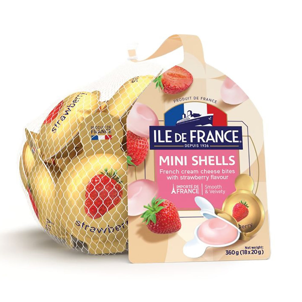 Ile-De-France-Mini-Shells-French-Cream-Cheese-Bites-with-Strawberry-Flavour---18-Pieces,-360g-1