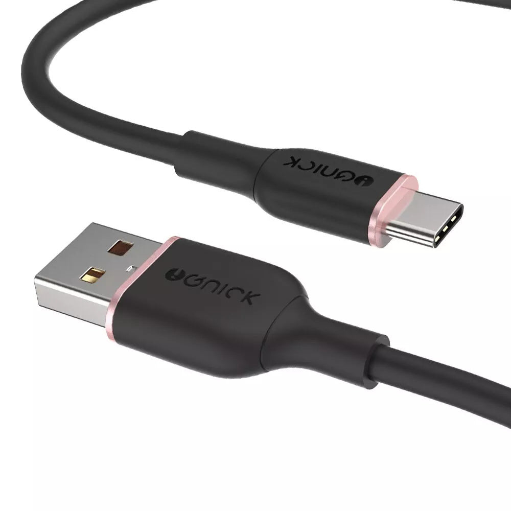 iQuick-Silicone-Charging-Cable-USB-to-Type-C-3m-Black-1