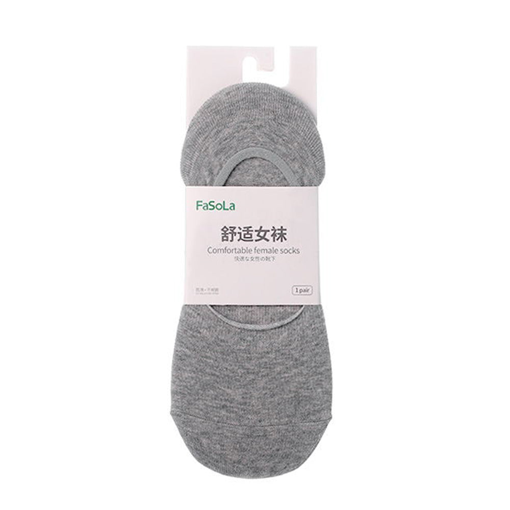 FaSoLa-Women's-Cotton-No-Show-Socks---Grey,-1-Pair-1