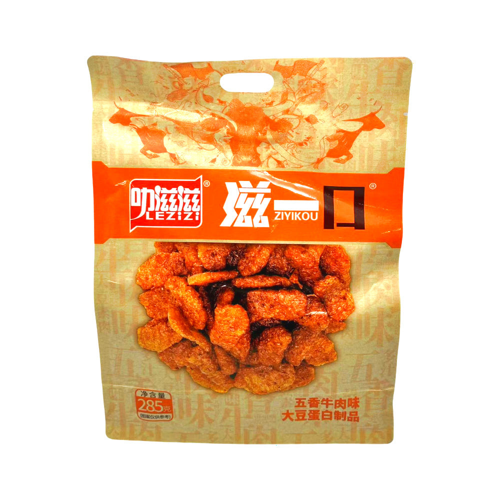 LEZIZI-ZIYIKOU-Five-Spice-Beef-Flavor-Soy-Protein-Bites-285g---Plant-Based-Snack-1