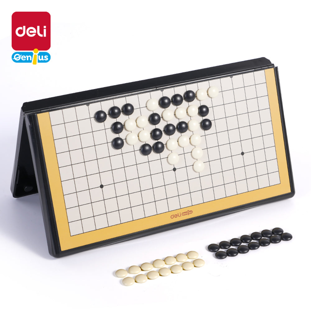 Deli-Magnetic-Go-Board-(Medium)-–-Portable-Folding-Weiqi-Game-Set-with-Black-&-White-Stones-1