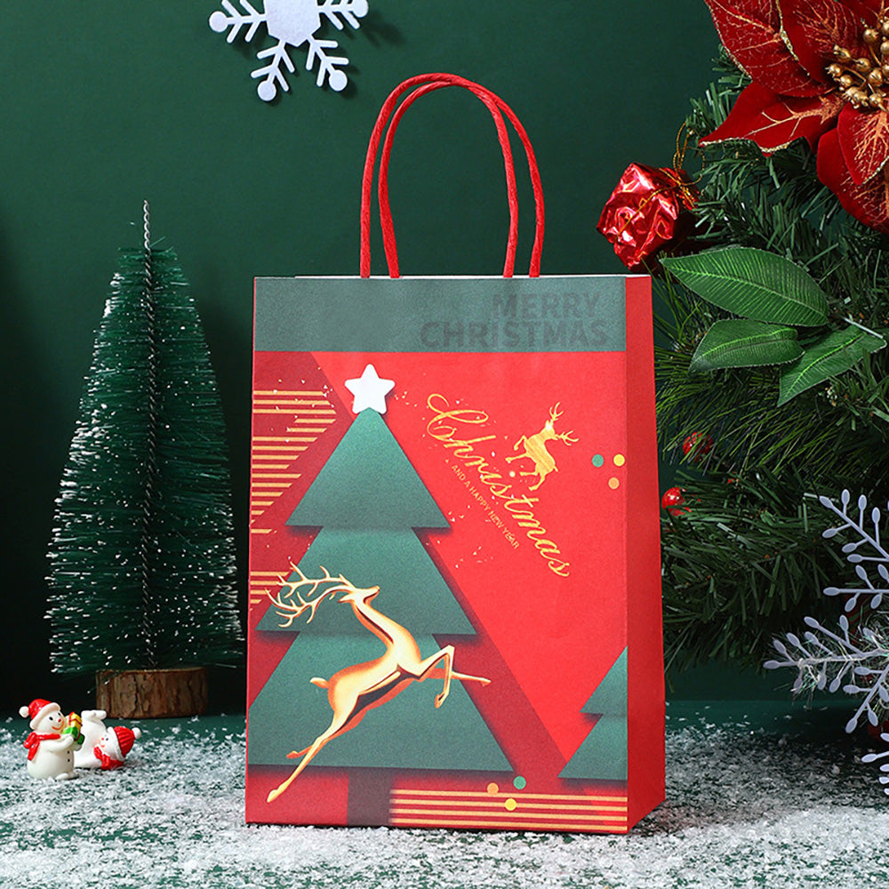 Ulife-Christmas-Gift-Bag-with-Golden-Reindeer-Design---Medium-21*27*11cm-1