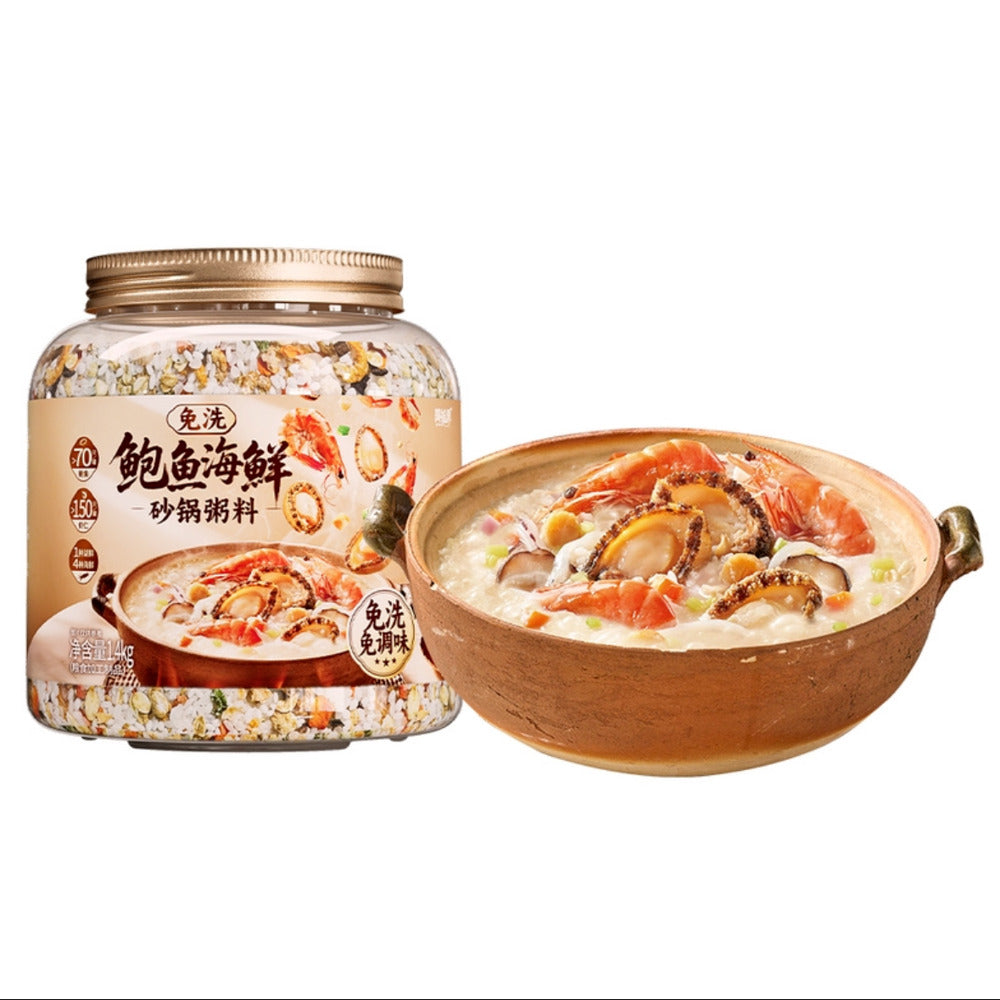 Meishipai-Abalone-&-Seafood-Claypot-Congee-Mix-(No-Rinse,-Pre-Seasoned)-1.4kg-–-Limited-Import---Chinese-Rice-Porridge-Base-1