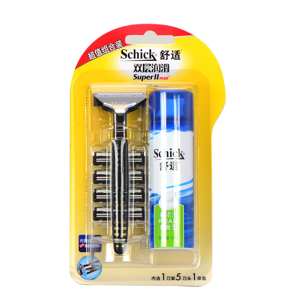 Schick-Super-II-Plus-Twin-Blade-Razor-with-Shaving-Foam---Combo-Pack-1