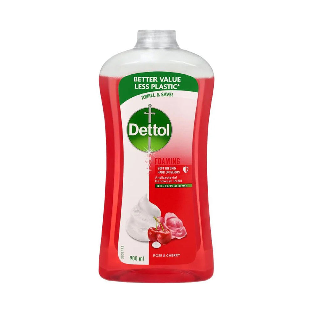 Dettol-Foaming-Antibacterial-Handwash-Refill---Rose-&-Cherry,-900ml-1