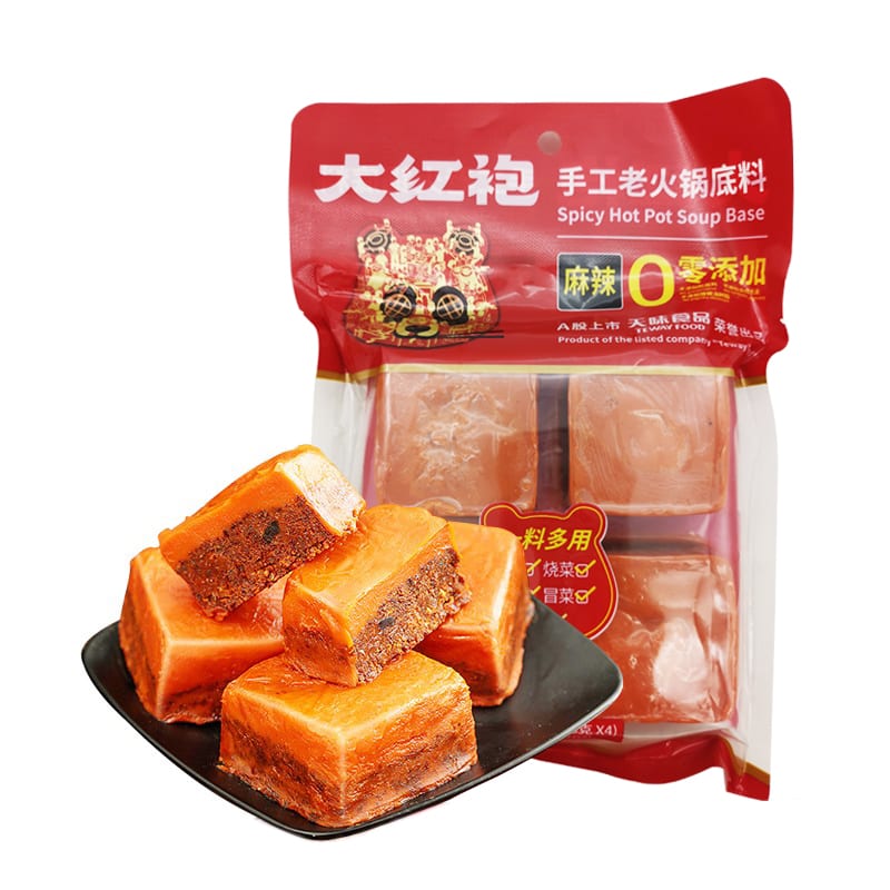 Dahongpao-Handmade-Spicy-Hot-Pot-Soup-Base---4-Pieces,-360g-1