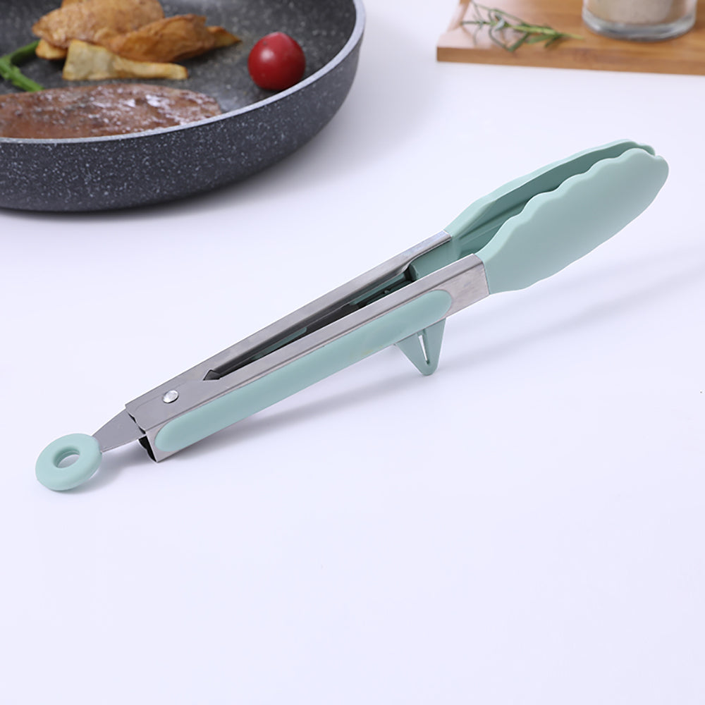 FaSoLa-Silicone-Food-Tongs-with-Stand---Olive-Green-1