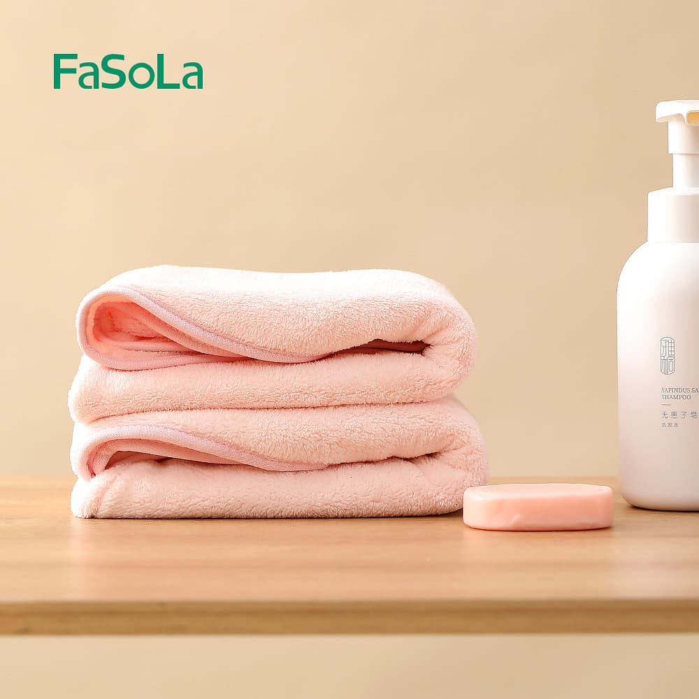 FaSoLa-Quick-Dry-Hair-Towel-Cap---Pink,-80x39cm-1