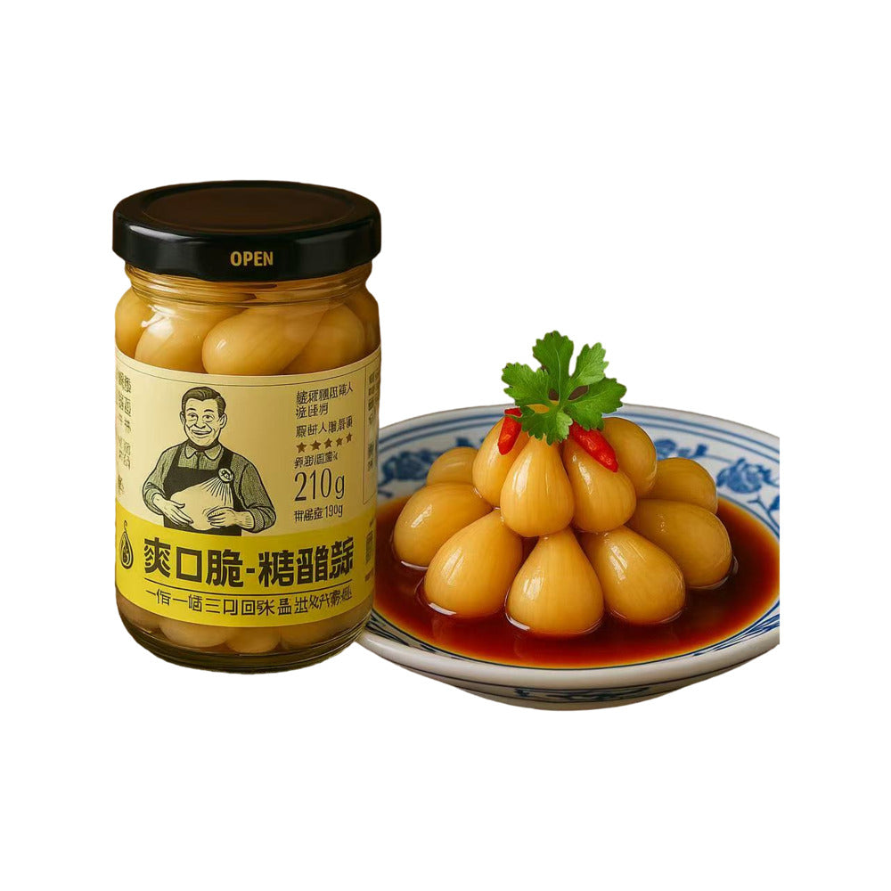 Hao-Suan-Dao-Sweet-&-Sour-Pickled-Garlic-–-Crunchy-210g-1
