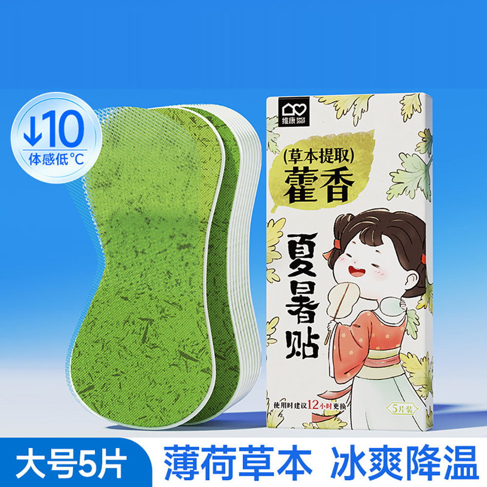 Weikang-Herbal-Cooling-Patches-with-Mint---Large,-5-Pieces-1