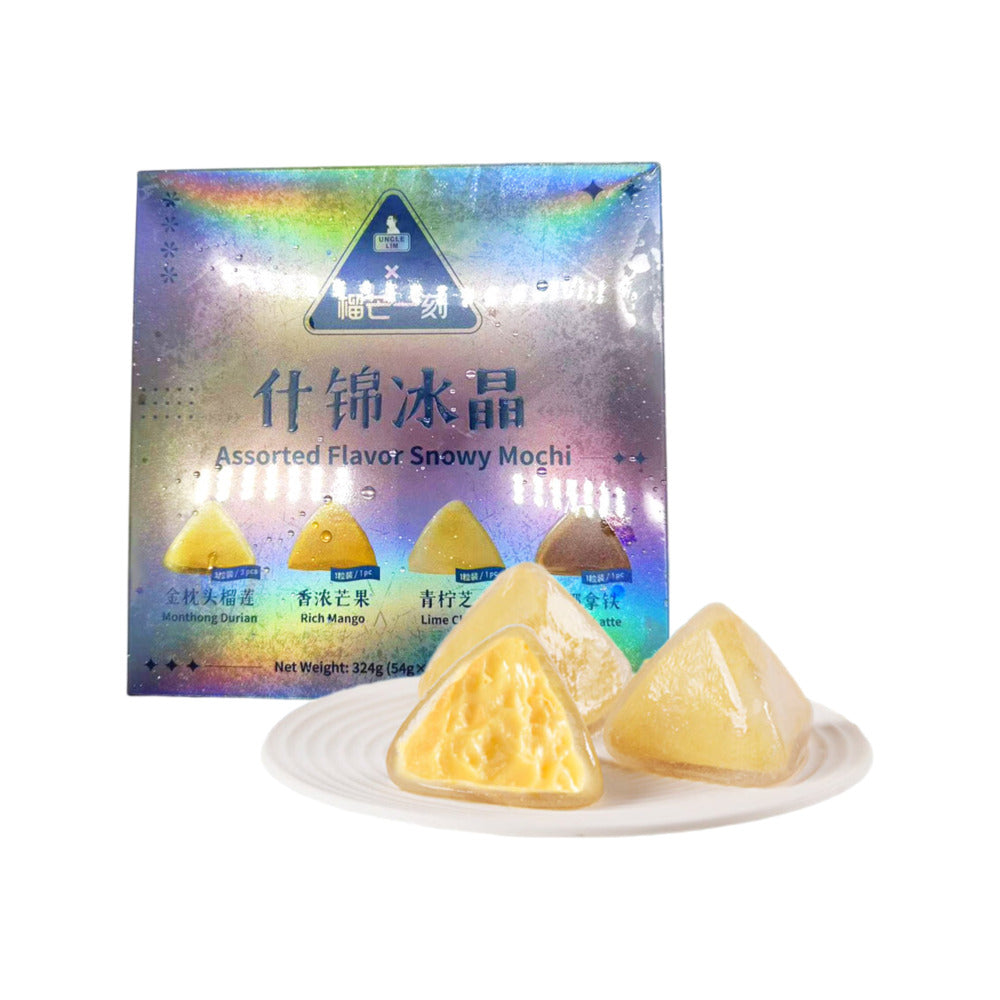 Liumang-Yike-Assorted-Flavor-Snowy-Mochi---Durian,-Mango,-Cheese-&-Latte,-6pcs-324g-1