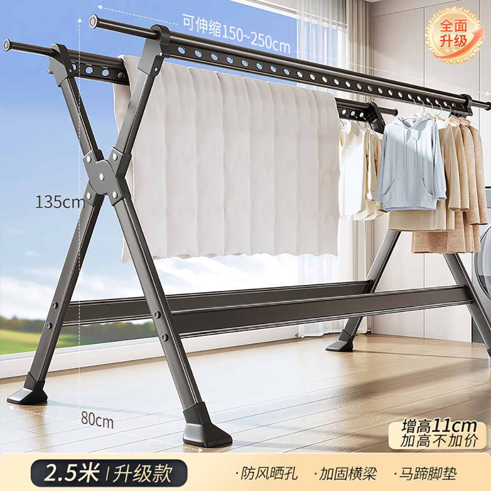 Joybos-2.5m-Telescopic-Folding-Clothes-Drying-Rack---Gunmetal-Grey,-Upgraded-Version-1