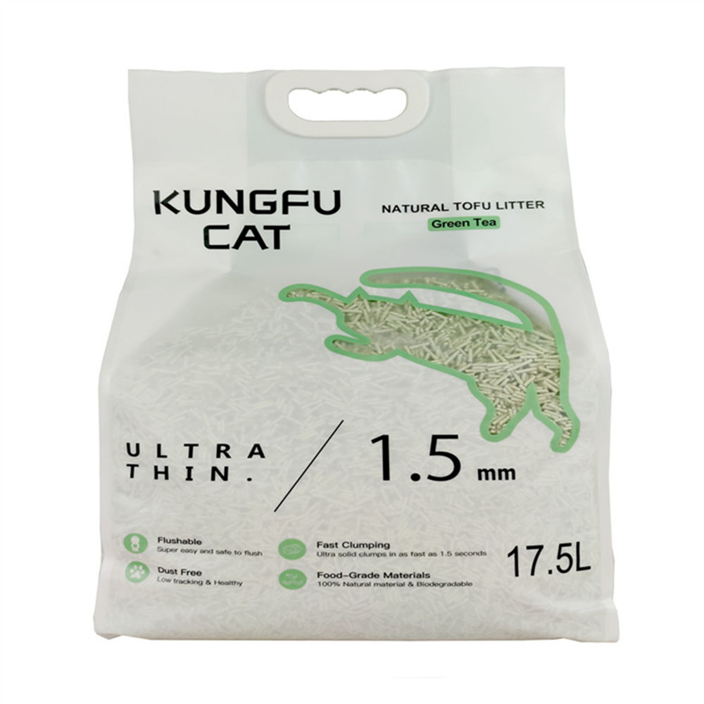 Kungfu-Cat-Ultra-Thin-1.5mm-Green-Tea-Scent-Cat-Litter---17.5L/6kg-1