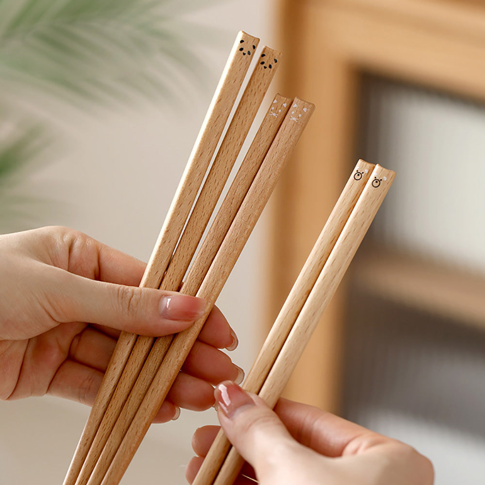 FaSoLa-Cartoon-Wooden-Chopsticks---Bear-Design,-1-Pair-1