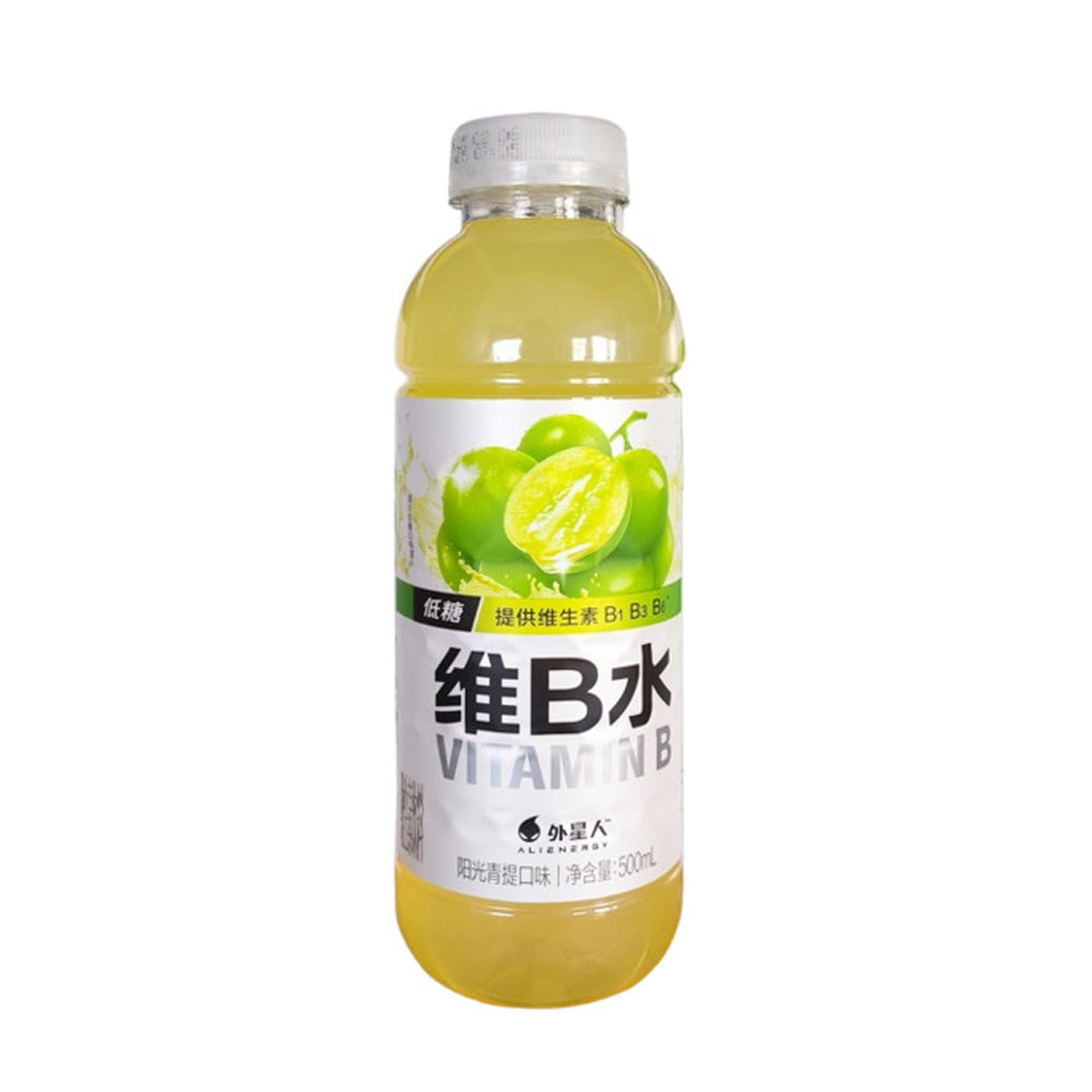 Alienergy-Vitamin-B-Water-–-Sunshine-Green-Grape-Flavor,-Low-Sugar-500ml---Vitamin-B1·B3·B6-Enhanced-Hydration-Drink-1