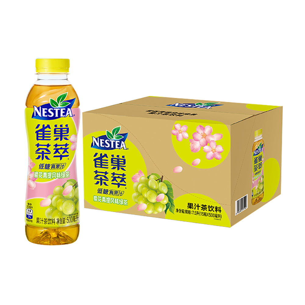 [Full-Case]-Nestle-Sakura-Green-Tea-with-Low-Sugar,-500ml-x-15-per-Case-1