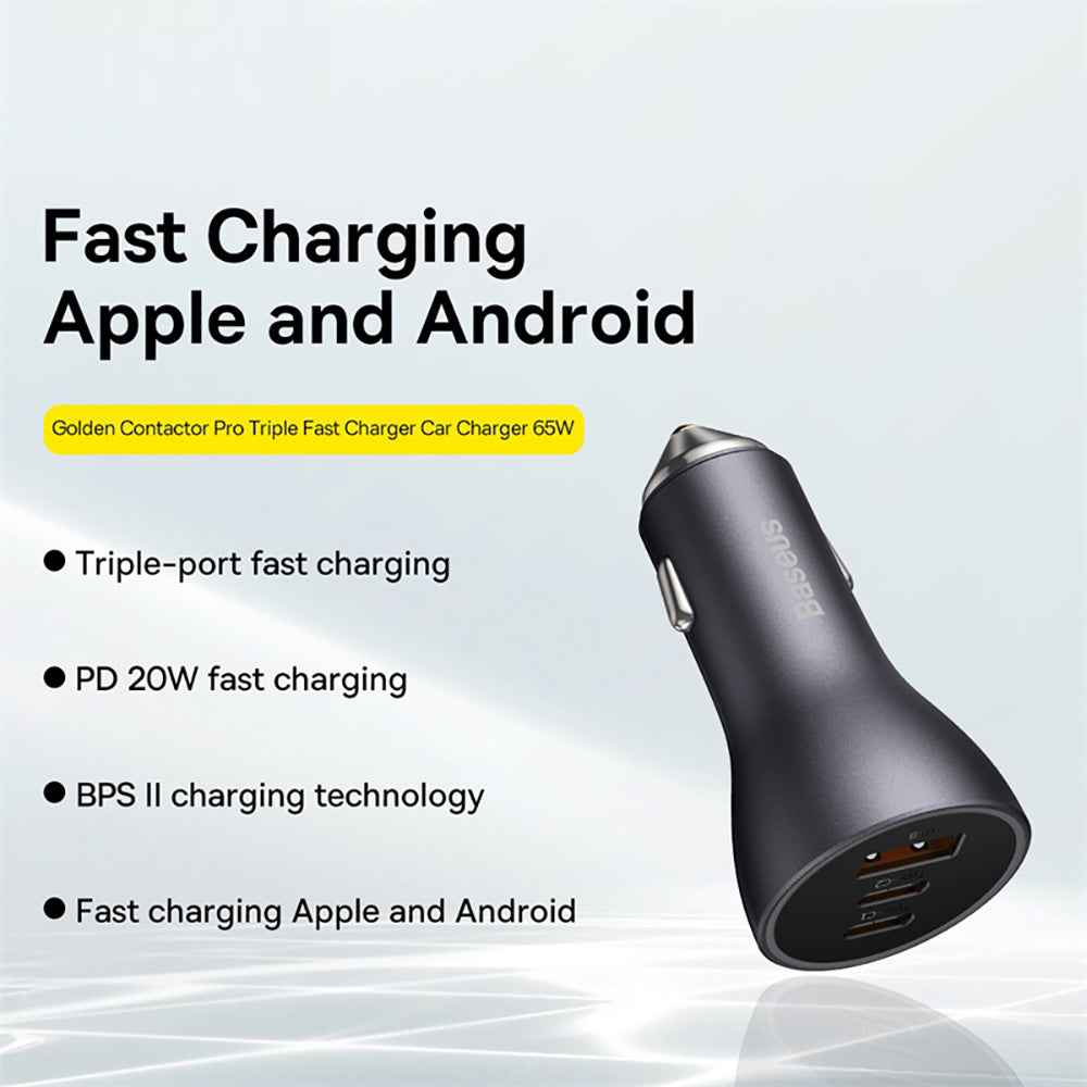 Baseus-Golden-Contactor-Pro-Triple-Fast-Charger-Car-Charger-65W---Dark-Gray-1