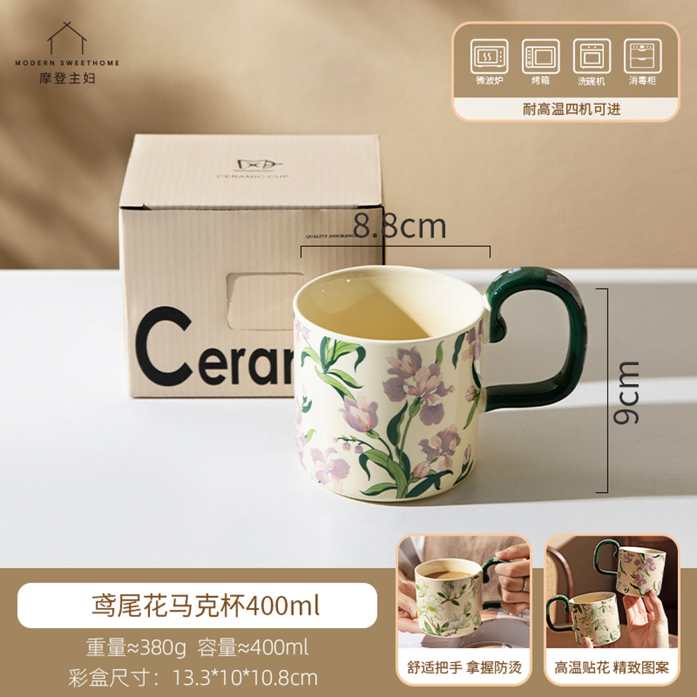 Modern-Sweethome-Iris-Blossom-Ceramic-Mug-–-400ml,-Dishwasher-&-Microwave-Safe-1