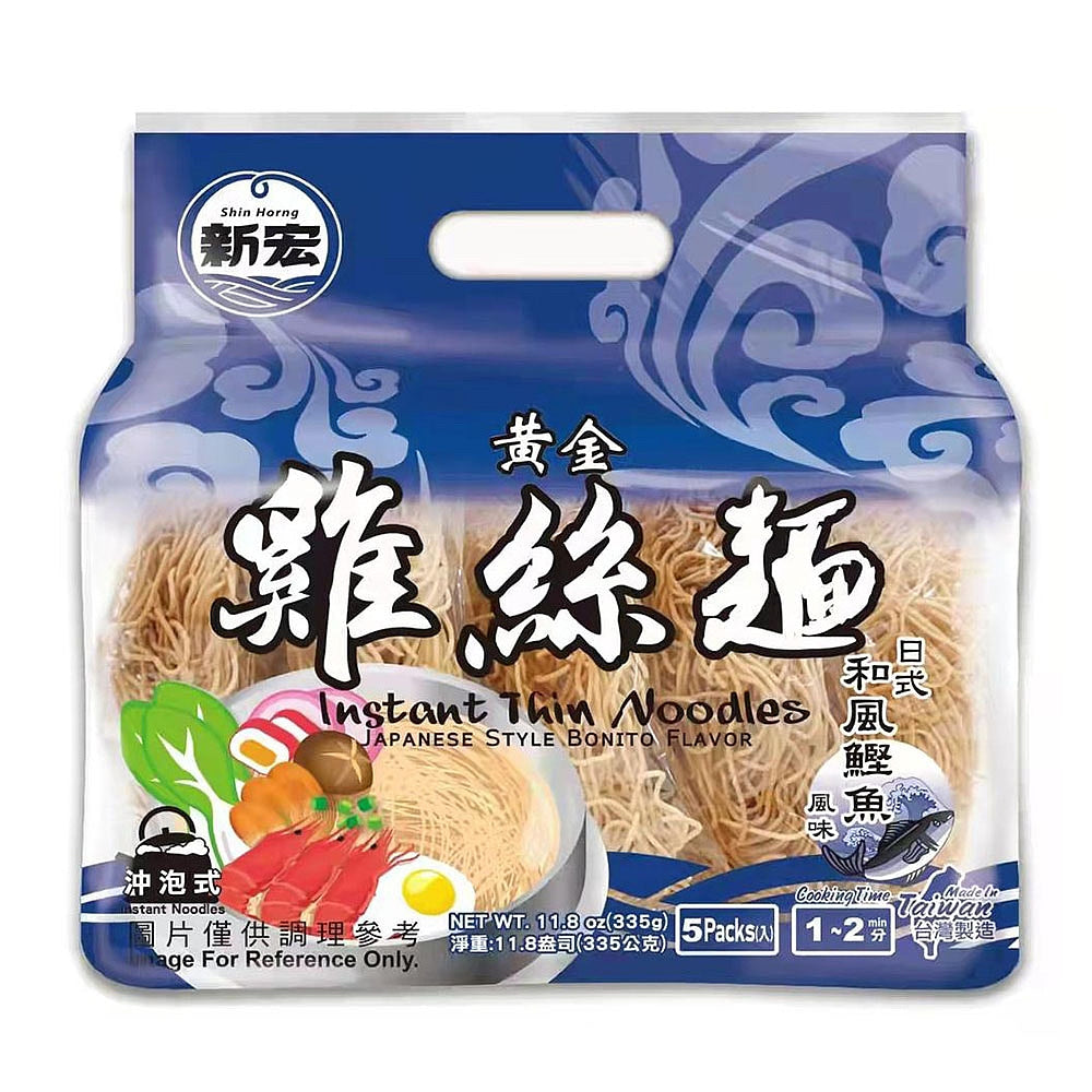 Shin-Horng-Golden-Chicken-Thin-Noodles---Japanese-Style-Bonito-Flavor,-5-Packs,-335g-1