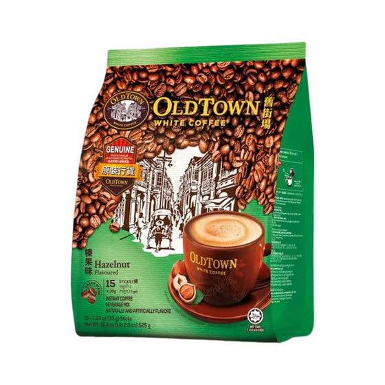 OldTown White Coffee 3-in-1 Hazelnut Instant Coffee – 15 Sticks (525g) - Malaysian Style Creamy Hazelnut Latte Mix
