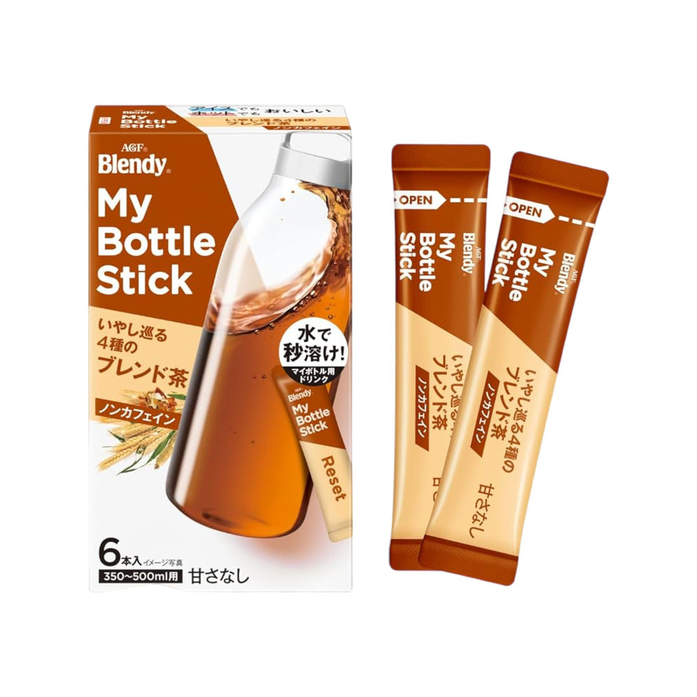 AGF-Blendy-My-Bottle-Stick-Barley-&-Roasted-Grain-Tea-(Caffeine-Free,-Dissolves-in-Cold-Water)-–-6-Sticks,-12g---Japanese-Mugicha-Barley-Tea-Powder-1