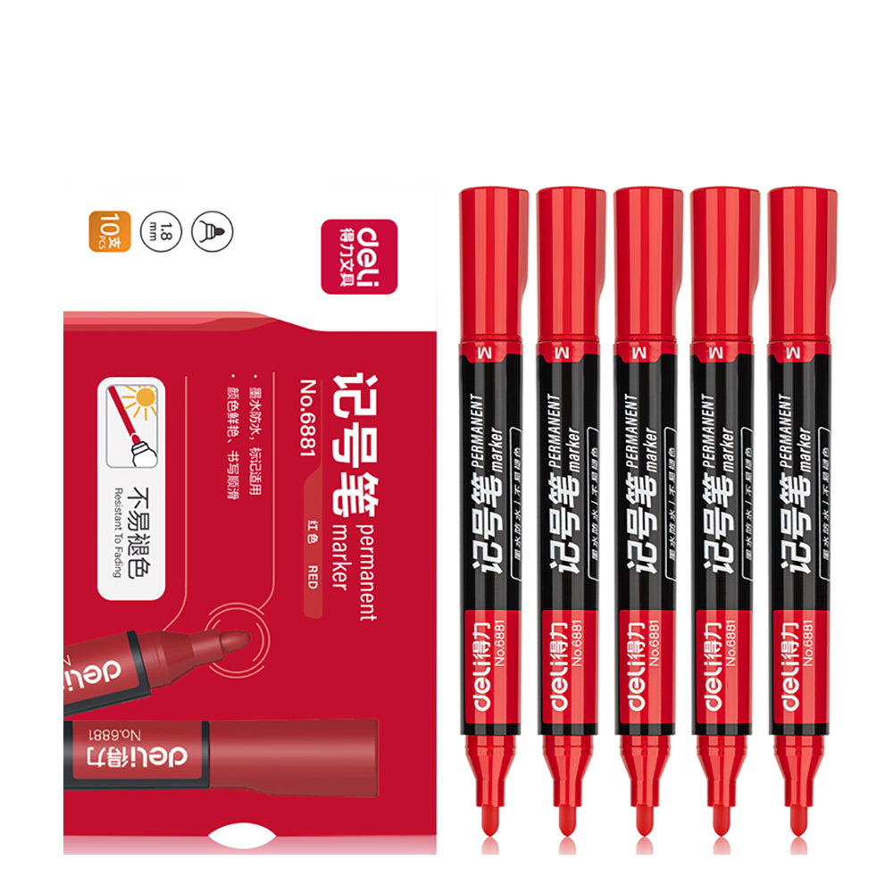 Deli-Permanent-Markers-Red---10-Pack-1