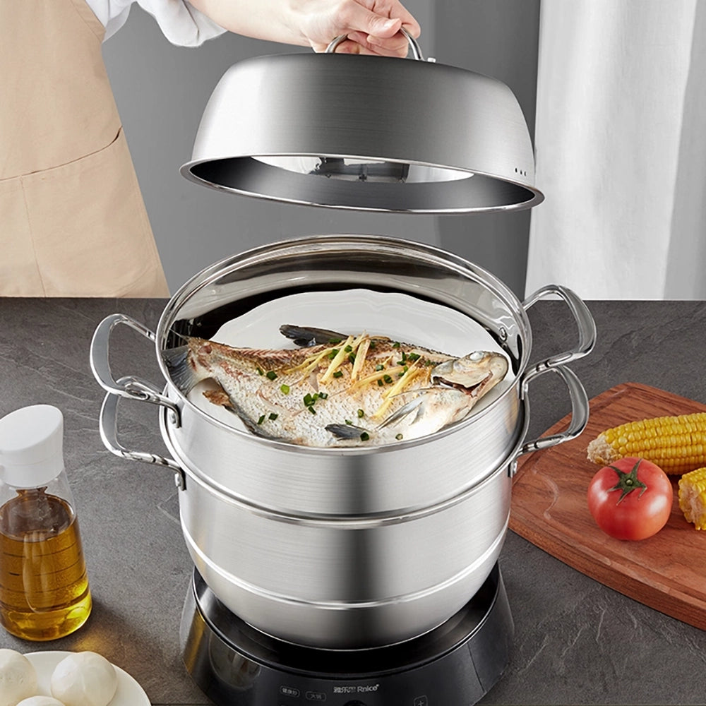 NetEase-Yanxuan-Stainless-Steel-3-Tier-Steamer-Pot---28cm,-8.8L-1