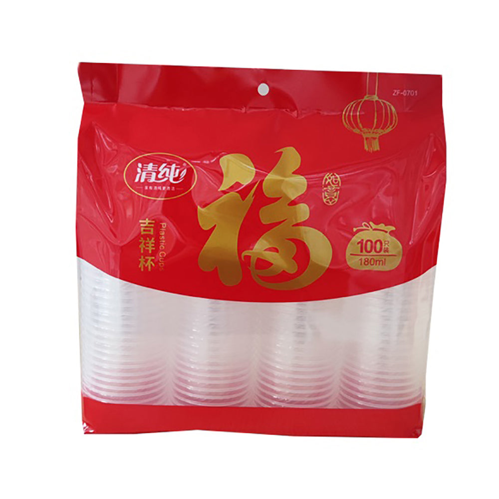 Qingchun-Plastic-Cups---180ml,-Pack-of-100-1